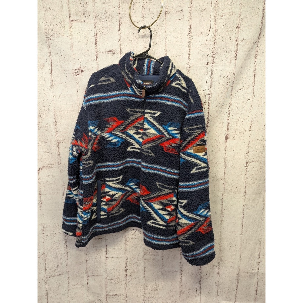 Chimayo Ariat Fleece Jacket Mens Size XXL Sherpa Full Zip Aztec Western Cowboy